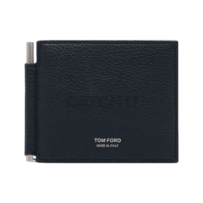 톰포드 T 라인 그레인 레더 머니클립 
