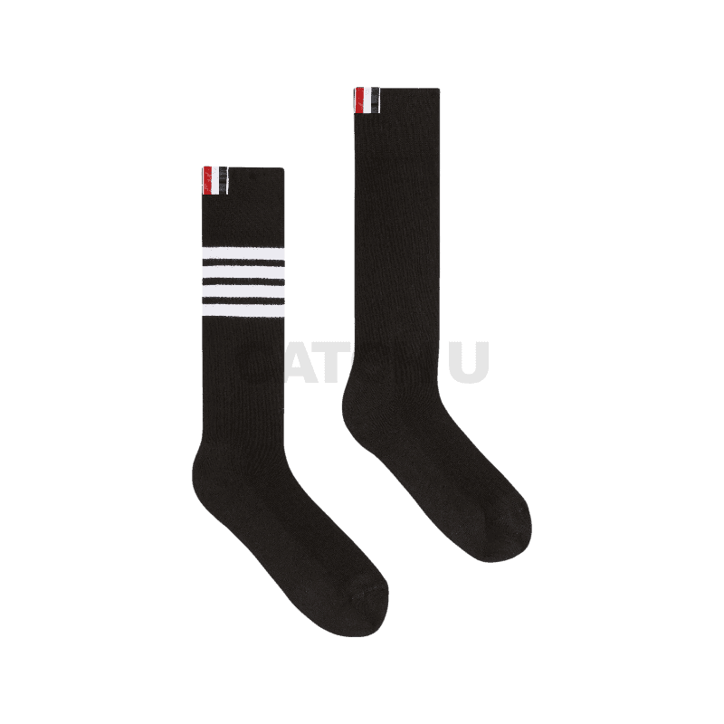 톰브라운 라이트웨이트 코튼 4바 애슬레틱 미드카프 삭스 블랙 MAS095A-01690-001