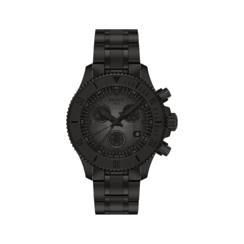 티쏘 씨스타 1000 쿼츠 크로노 38MM 블랙 스틸 T120.217.33.061 12048628350