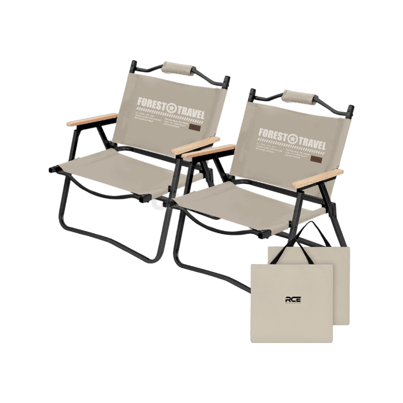 로티 감성 휴대용 경량 로우체어 접이식 캠핑의자 M, 탄, 2개