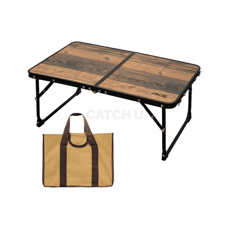 로티 휴대용 원액션 접이식 피크닉 경량 좌식 미니 캠핑 테이블 다크우드