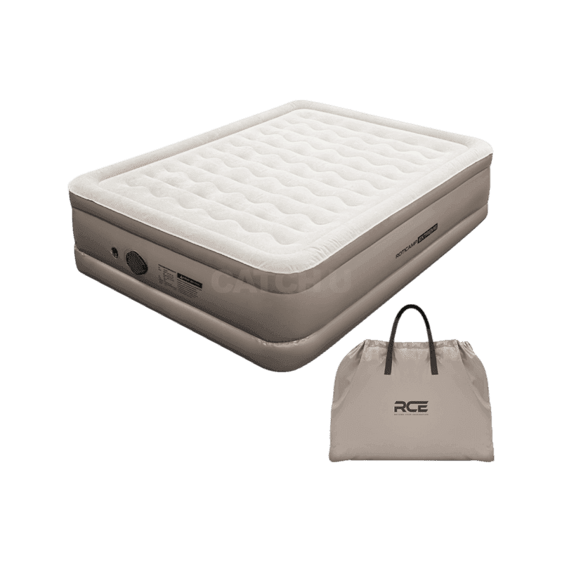 로티 에어 매트 자충 캠핑 침대 매트리스 텐트 휴대용 퀸, 46cm, 탄