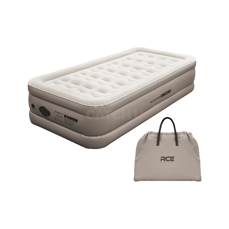 로티 에어 매트 자충 캠핑 침대 매트리스 텐트 휴대용 싱글, 46cm, 탄
