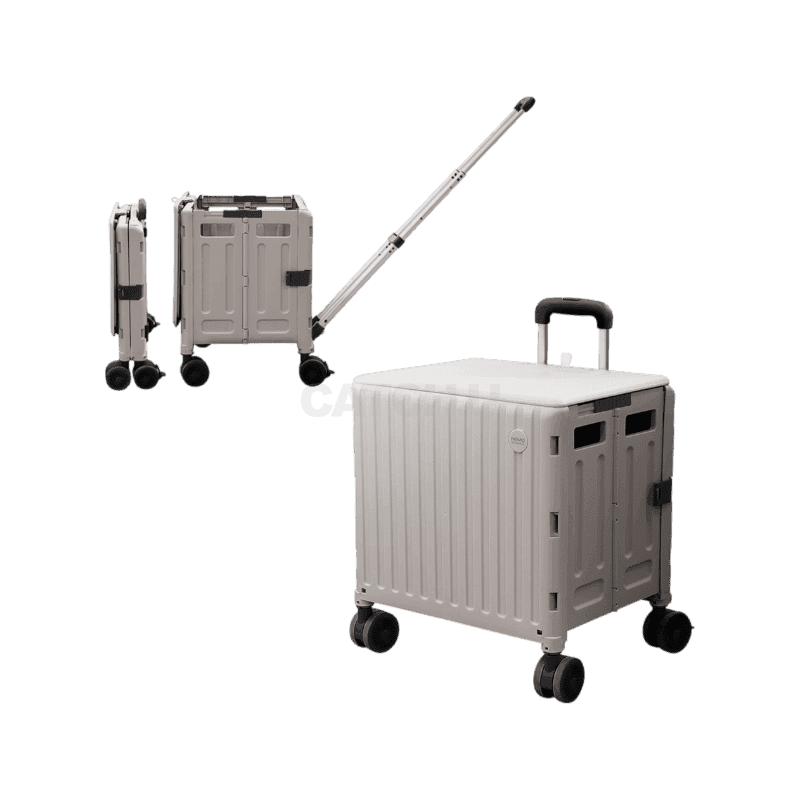 로티 접이식 카트 쇼핑 마트 시장바구니 장바구니 캐리어 L(대형), 크림