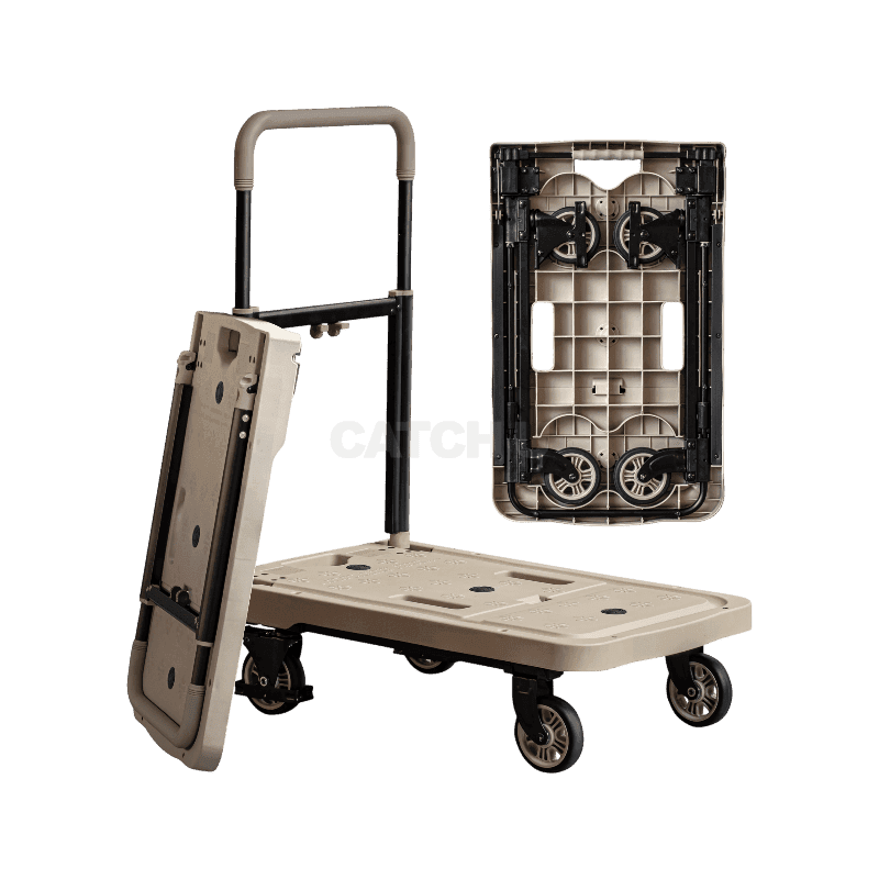 로티 접이식 카트 쇼핑 마트 손수레 핸드 시장 4바퀴 L(대형), 탄