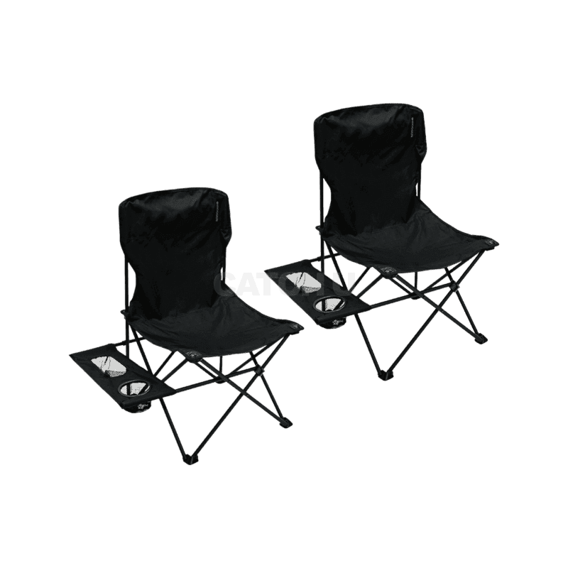 아이두젠 사이드포켓 캠핑 체어 휴대용 접이식 의자 블랙, 2개