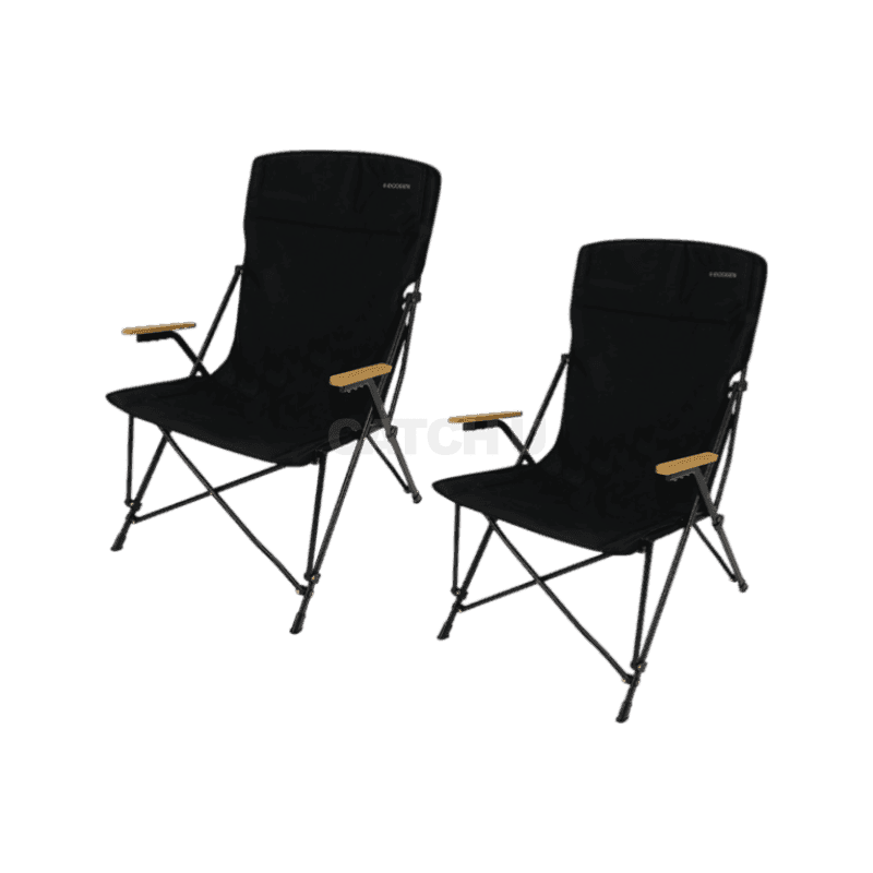 아이두젠 우드암레스트 릴렉스 체어 휴대용 접이식 의자 블랙, 2개