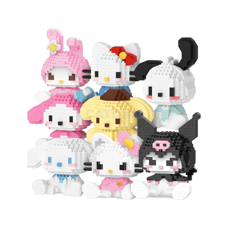 산리오 [알꿀밤-나노블럭-코믹스] E MS앉은 산리오 8종 세트, 1개