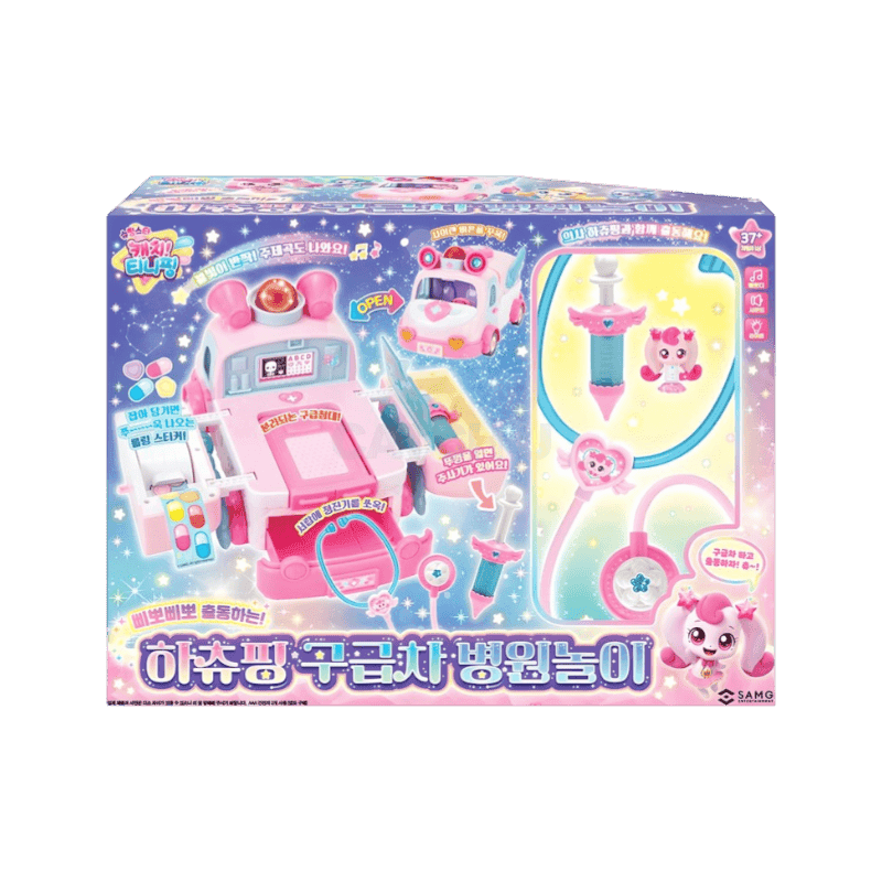 캐치티니핑 캐치티니핑 슈팅스타 하츄핑 구급차 병원놀이, 핑크, 1개