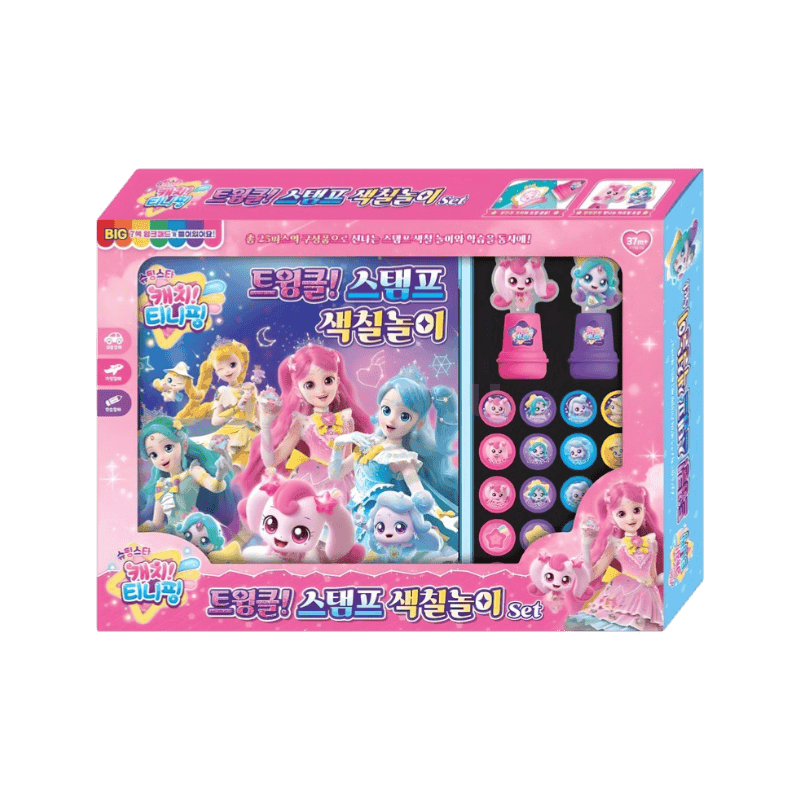 캐치티니핑 은하수미디어 캐치티니핑 슈팅스타 트윙클 스탬프 색칠놀이 세트, 핑크, 1세트