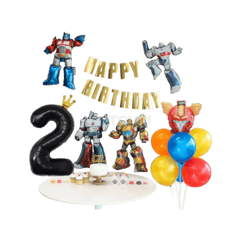 헬로카봇 로봇 풍선 생일파티세트, 골드2