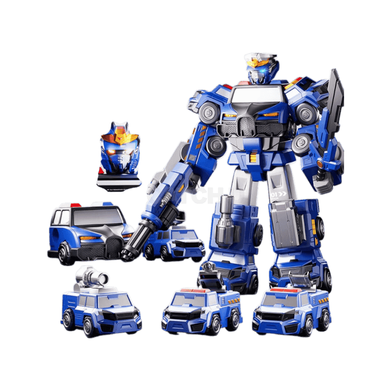 미니특공대 laderive 변신로봇 장난감 자력 융합 다섯 대 차량형 로봇, 파란색, 1개