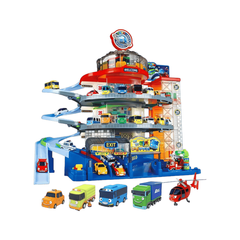 타요 컨트롤 주차타워 디럭스 플레이 완구세트, 혼합색상, 1세트