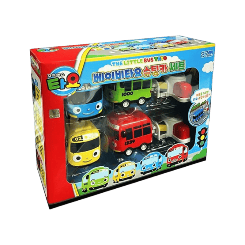 타요 영진 베이비타요 슈팅카 버스 4종 + 슈팅기 2p 세트, 혼합색상, 1세트