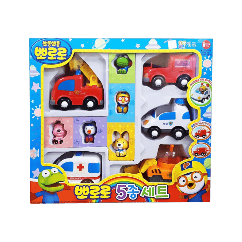 뽀로로 5종세트 자동차 작동완구, 혼합색상, 1개