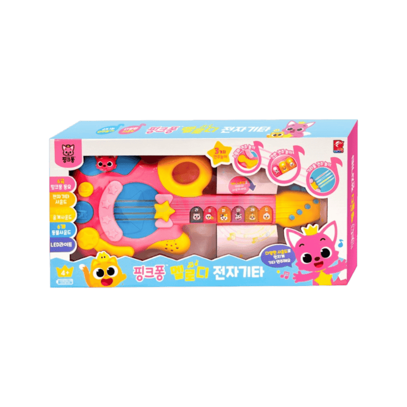 핑크퐁 상어가족 핑크퐁 유아용 멜로디 전자기타, 혼합색상, 1개