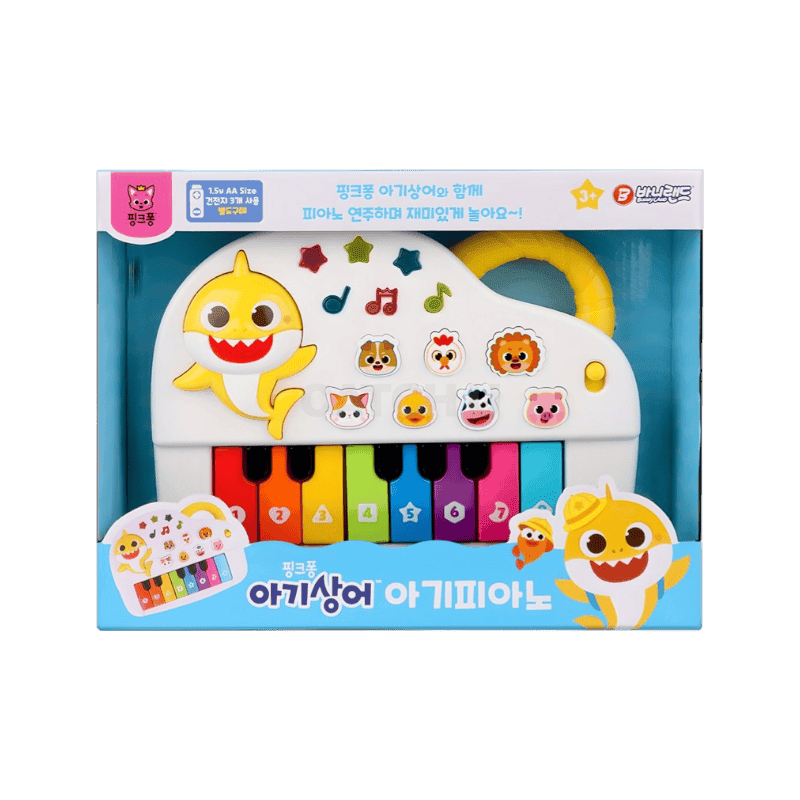 핑크퐁 바니랜드 핑크퐁 아기상어 아기피아노 완구, 혼합색상, 1개
