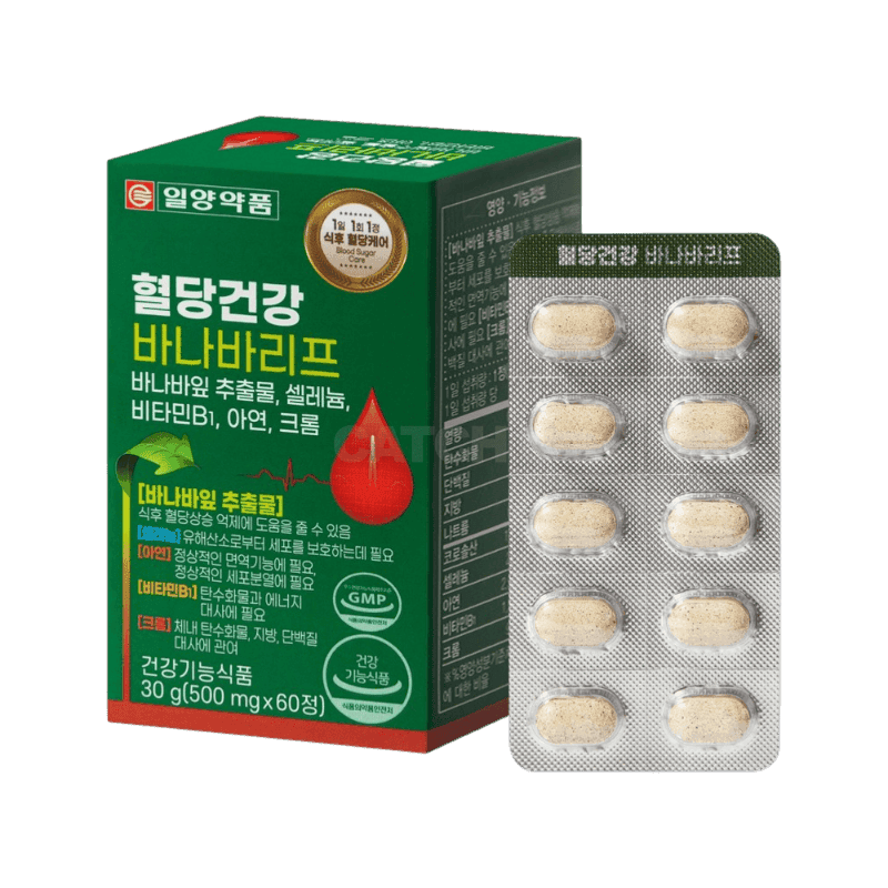 일양약품 혈당건강 바나바리프 식후 혈당케어 30g, 60정, 1개
