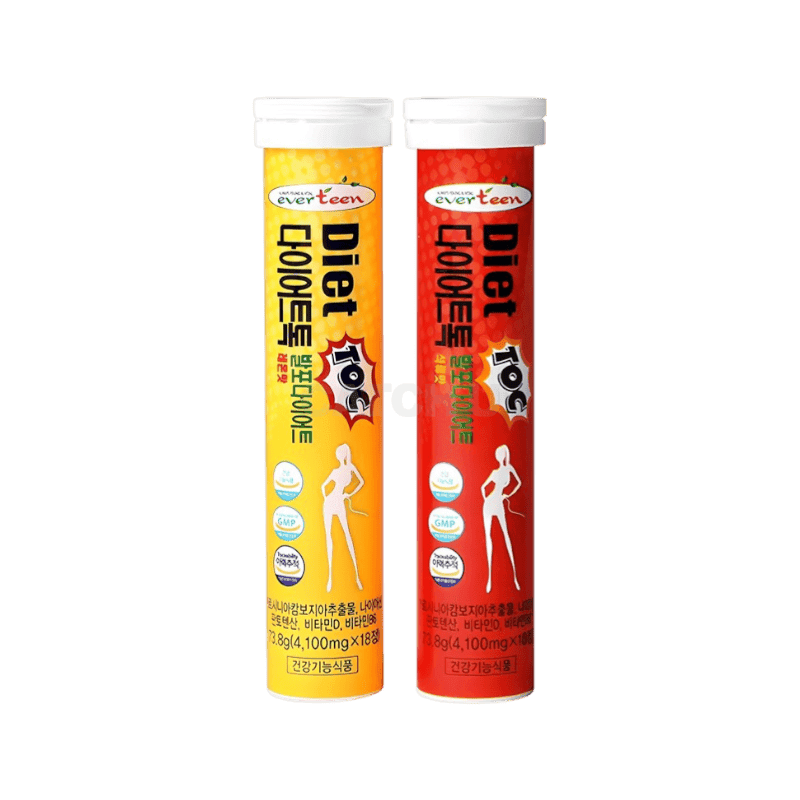 에버틴 다이어트톡 발포다이어트 가르니시아 레몬맛 + 석류맛, 1세트, 18정