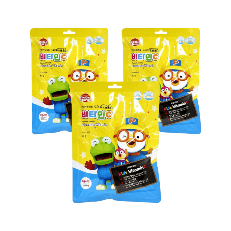 베베모린 뽀롱뽀롱 뽀로로 복숭아맛 비타민C, 50정, 3개