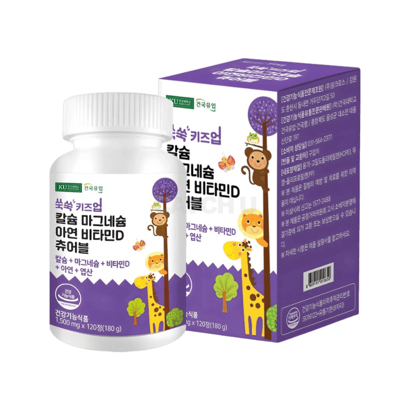 건국유업 유아용 쑥쑥 키즈업 칼슘 마그네슘 아연 비타민D 츄어블 180g, 120정, 1개