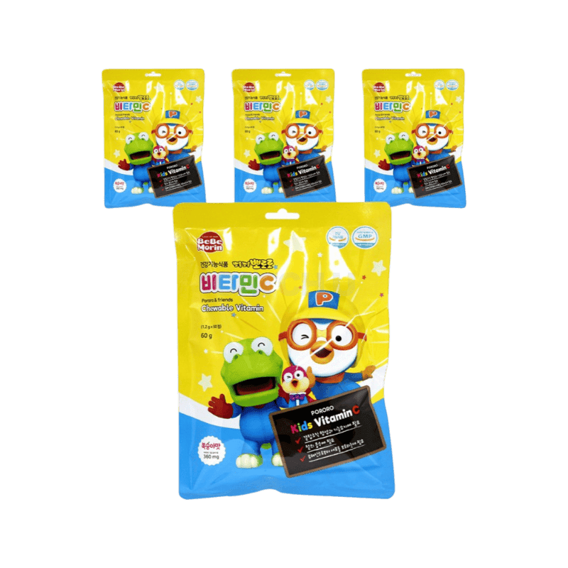 베베모린 뽀롱뽀롱 뽀로로 복숭아맛 비타민C, 50정, 4개