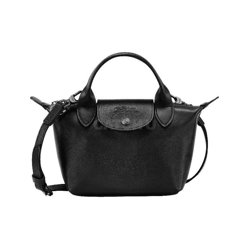 롱샴 르 플리아쥬 Xtra XS 탑 핸들백 블랙 - 가죽 L1500987001