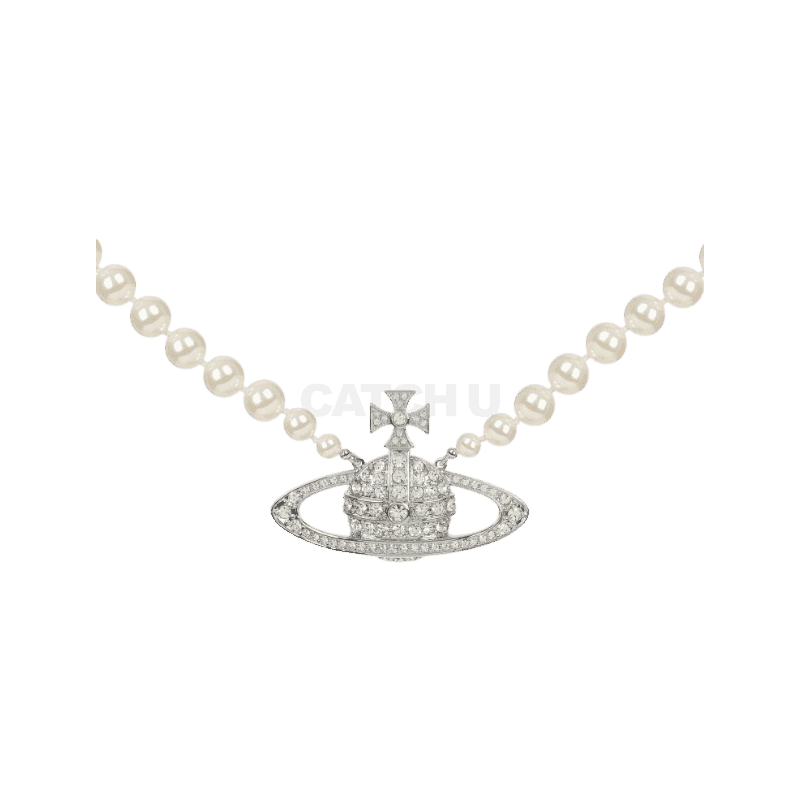 비비안웨스트우드 롱 바스 릴리프 펄 초커 목걸이 VPSCJW0045