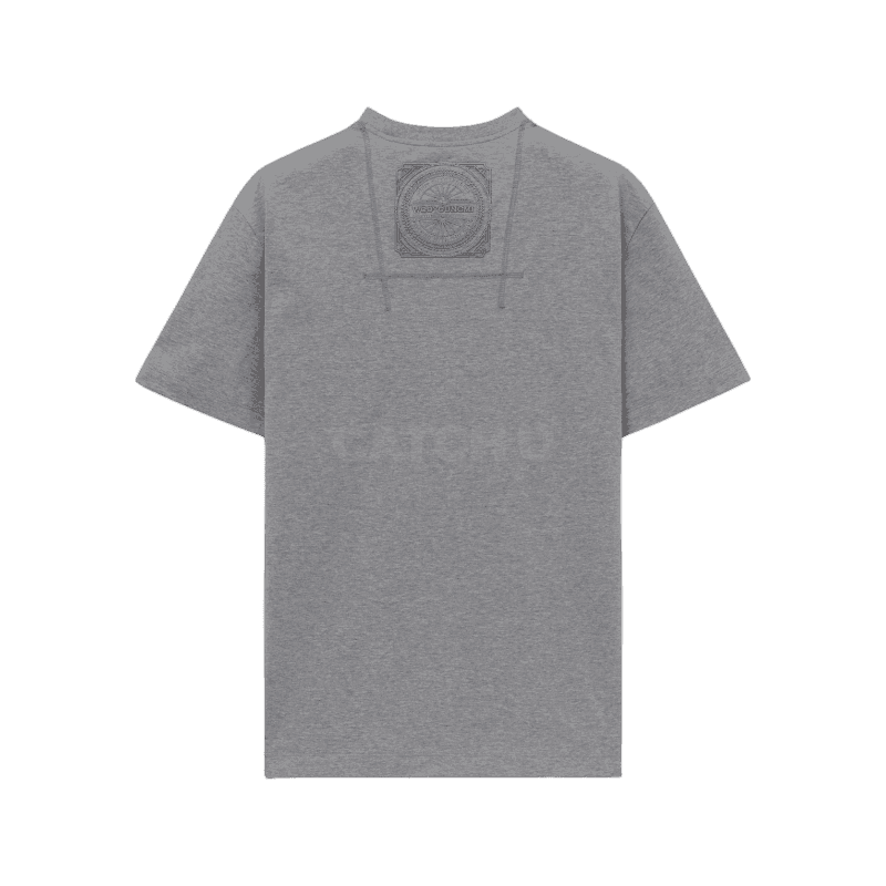 우영미 그레이 자수 라벨 티셔츠 W253TS01704G 44, 46, 48, 50, 52, 54