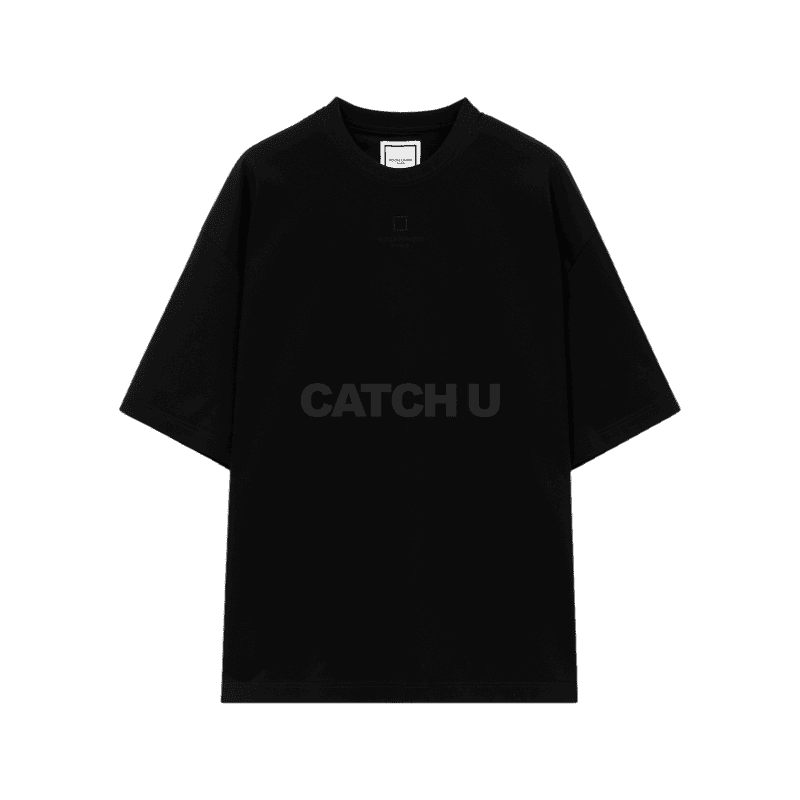 우영미 블랙 코튼 오버핏 티셔츠 W253TS10718B 44, 46, 48, 50, 52