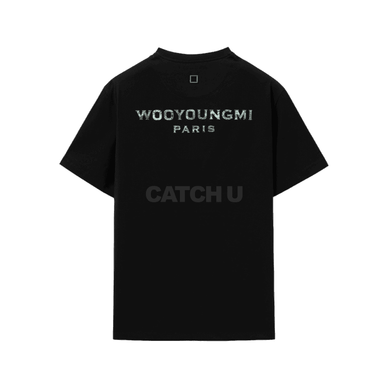 우영미 블랙 자개 백로고 티셔츠 W251TS08708B 44, 46, 48, 50, 52, 54