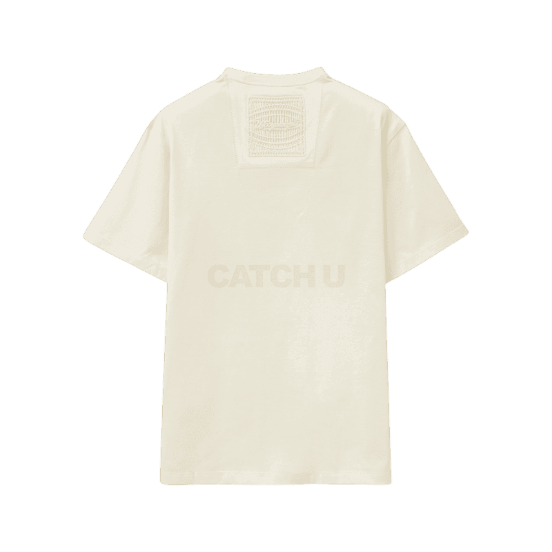 우영미 아이보리 자수 로고 티셔츠 W251TS02702I 44, 46, 48, 50, 52, 54