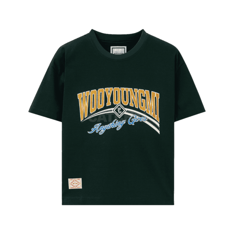 우영미 그린 렌티큘러 로고 티셔츠 M253TS04788F 34, 36