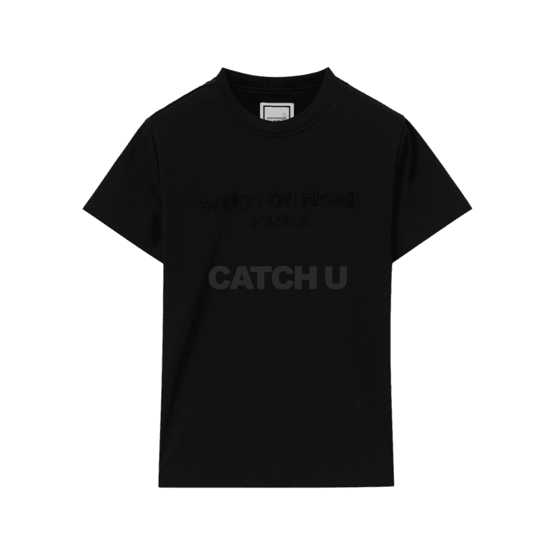 우영미 블랙 프론트 로고 티셔츠 M253TS09715B 34, 36, 38