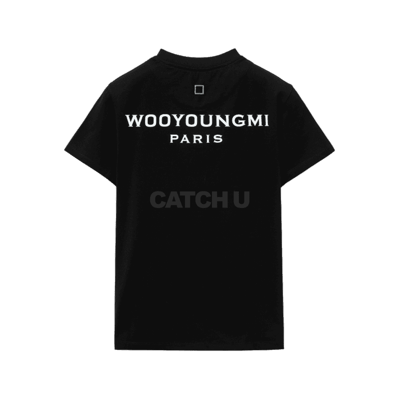 우영미 블랙 코튼 백로고 티셔츠 M251TS07708B 34, 36, 38