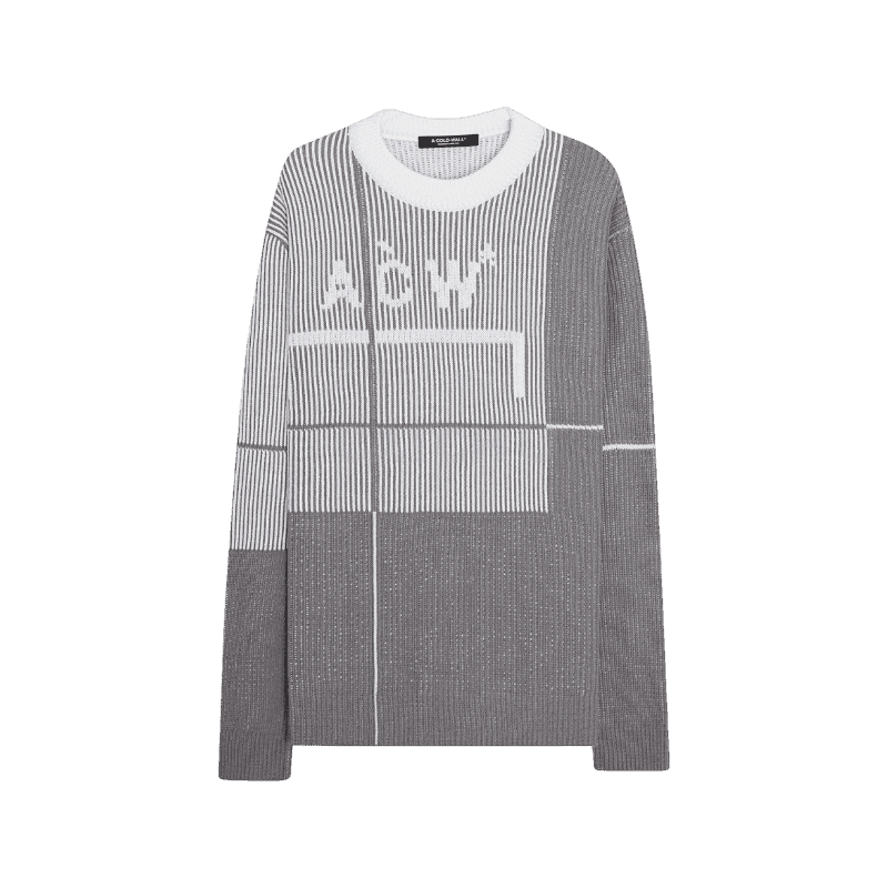 어콜드월 GRID KNIT CREWNECK (ACWMK083 MIDGR)(그리드 크루넥 니트) 95 , 100 [직매입정품]