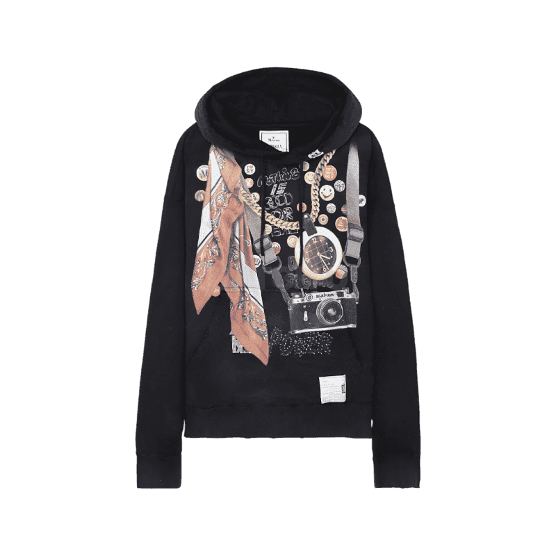 미하라 야스히로 그래픽 프린트 후디 (A10HD621 BLACK) 95 , 100 [직매입정품]