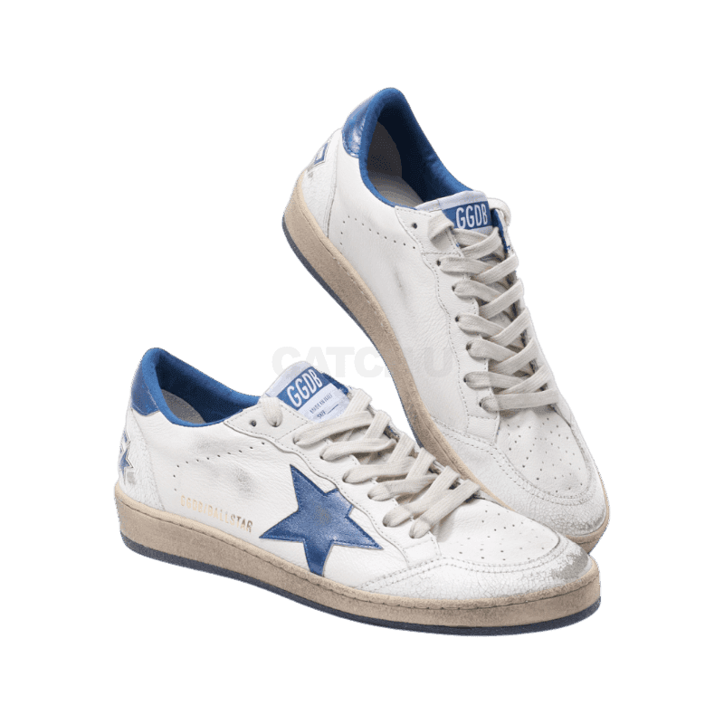 골든구스 볼스타 화이트 스니커즈 블루 스타 (GMF00117 F002198 10327) 260, 265, 270, 275 [직매입정품]