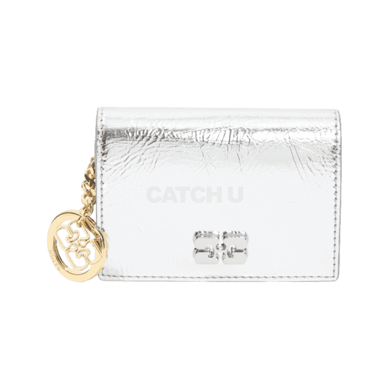 가니 (A6393 018)(실버 메탈릭 보우 플랩 카드 홀더) [직매입정품]