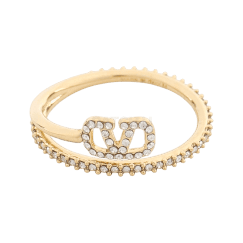 발렌티노 V 로고 메탈 & SWAROVSKI® 크리스탈 링 (5W0J0X02 YCW MH5 / 5W2J0X02 YCW MH5) [직매입정품]