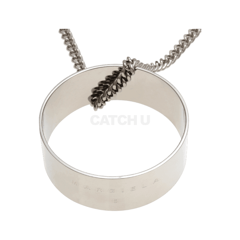 MM6 로고 링 라지 펜던트 네크리스 (SM7UU0040 SV0224 951) [직매입정품]