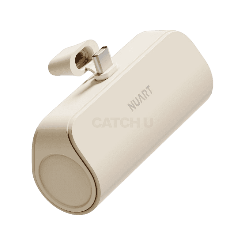 누아트 도킹형 미니 보조배터리 5000mAh C타입, 아이보리