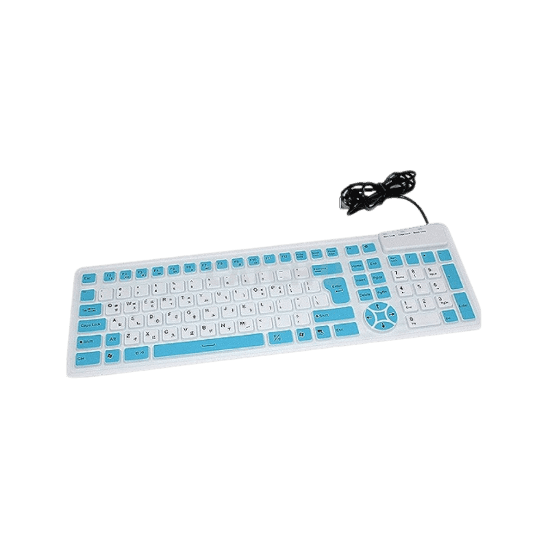 컴스마트 키보드 실리콘 롤 USB타입 WHITE 투톤 유선 키보드, CF452