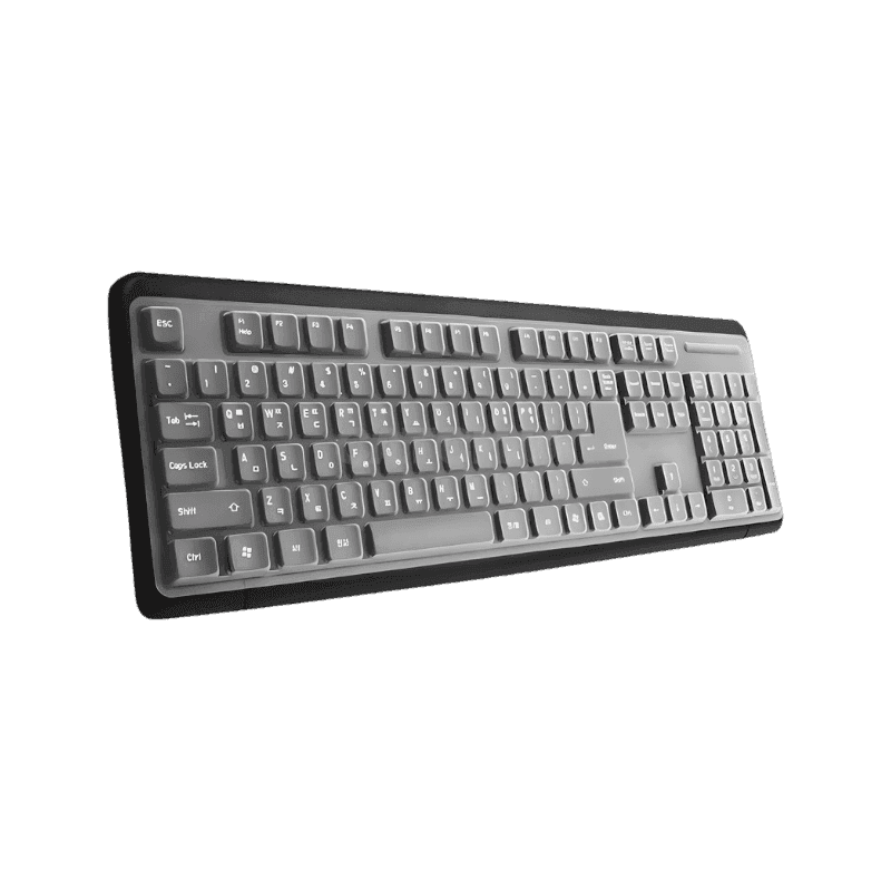 맥스틸 USB 유선 일반형 키보드 + 키스킨 세트, 블랙, MO-K100US