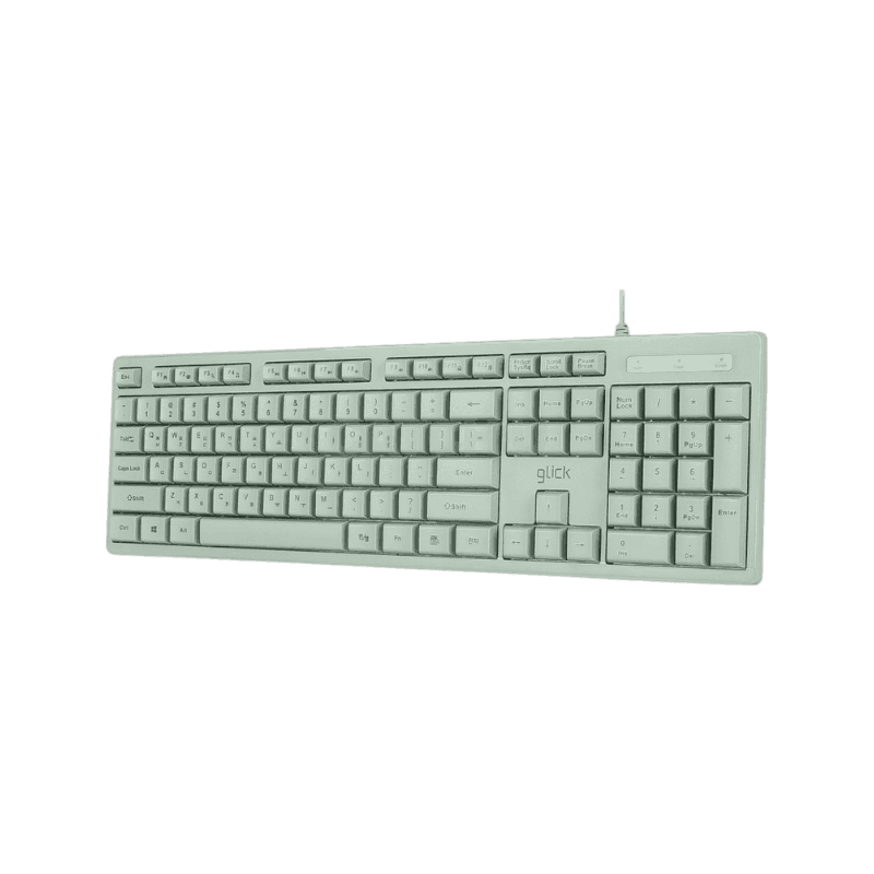 지클릭커 유선 OFFICEPRO 슬림 키보드, 제조사축, OPK10, 그린