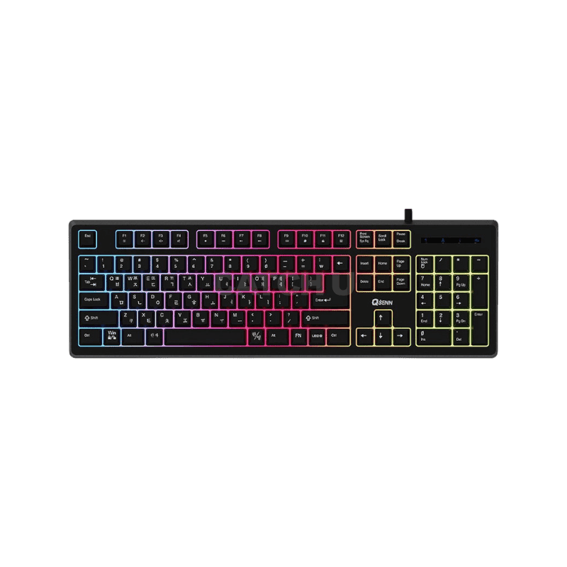 큐센 LED USB 멤브레인 유선 일반형 키보드, 혼합색상, SEM-DT45S LED Stella