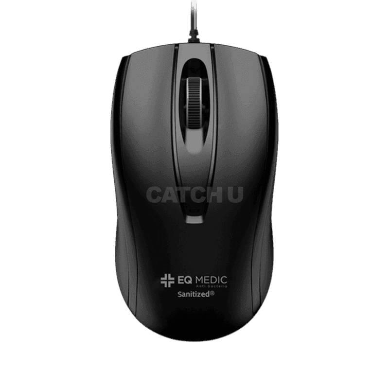 이큐메딕 항균 무소음 유선 마우스 Sanitize-M1, 블랙
