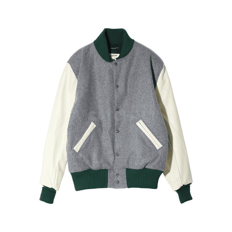 엔지니어드 가먼츠 Varsity Jacket_Grey Wool Melton (23F1H051-AL002)(바시티 자켓) 105 [직매입 정품]