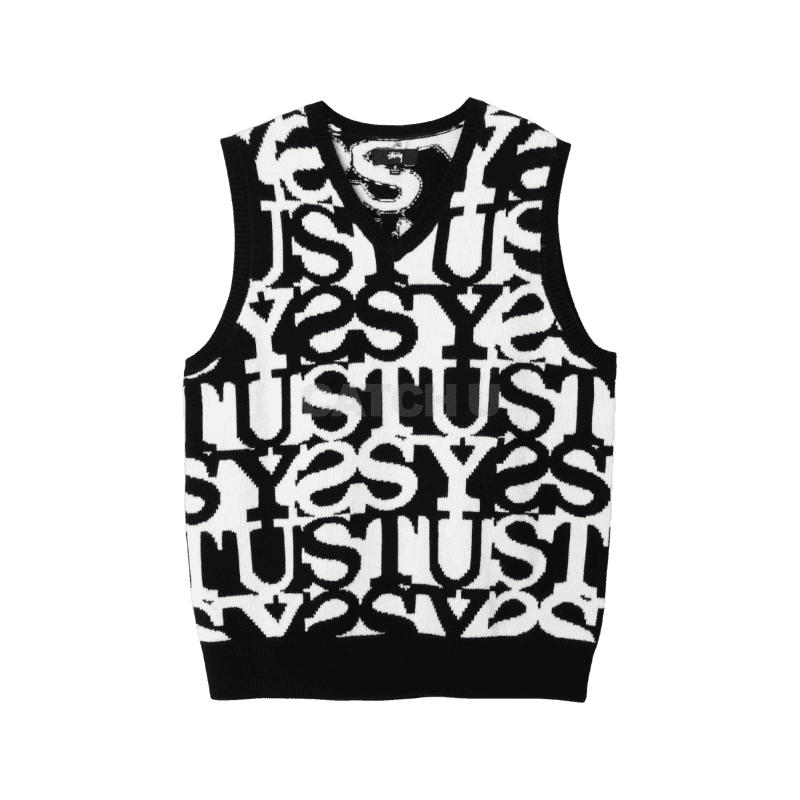 스투시 (STACKED 스웨터 베스트 (117192 IVORY) 100 [직매입 정품]