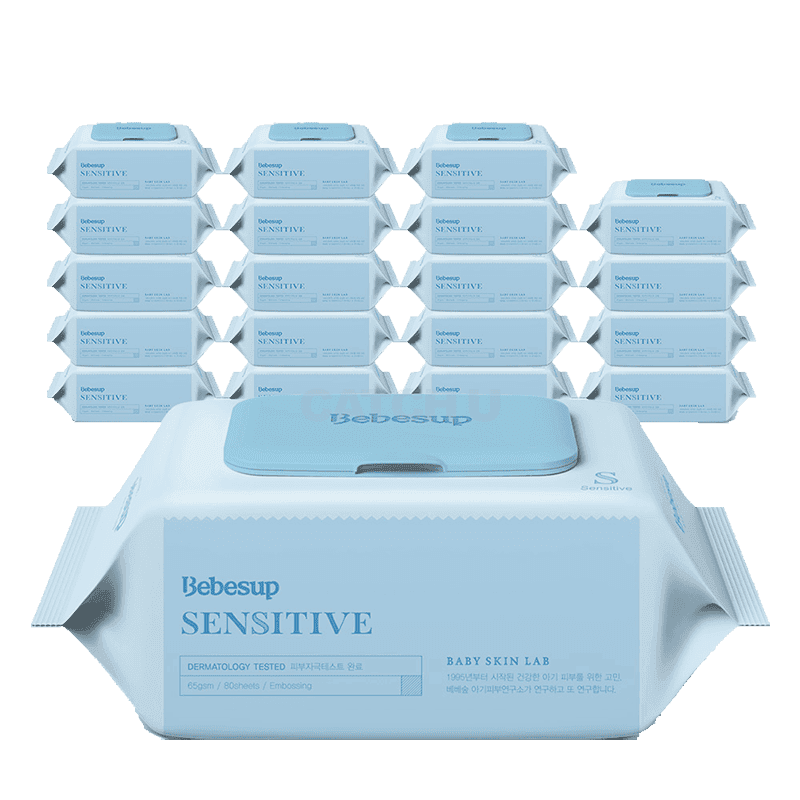 베베숲 아기물티슈 센시티브 캡형 80매, 20개